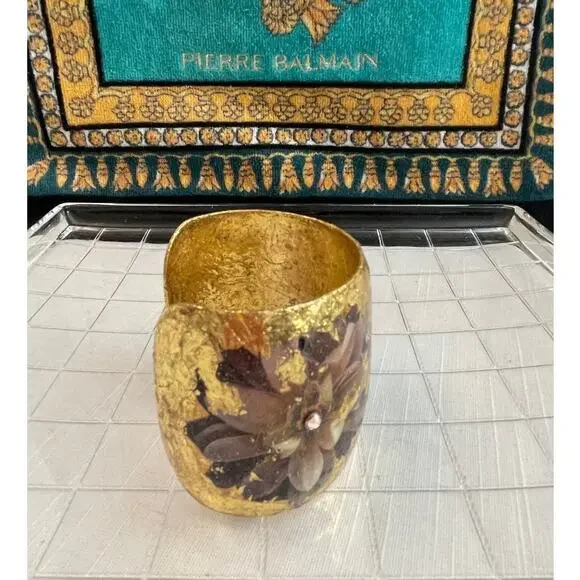 ÉVOCATEUR Artisan Luxury 22k Gold Leaf Cuff NWOT - Picture 5 of 7
